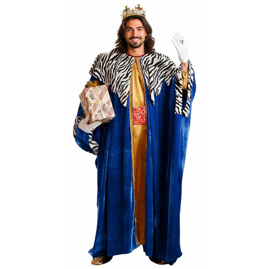 Fato de Rei Mago Melchior Padrão Zebra para adulto