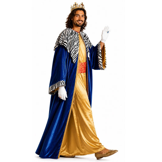 Fato de Rei Mago Melchior Padrão Zebra para adulto