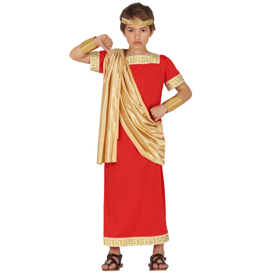 Fato Romano vermelho para criança