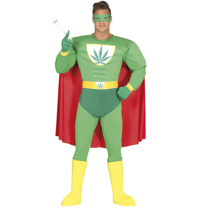 Fato de Super herói Marijuana para adulto