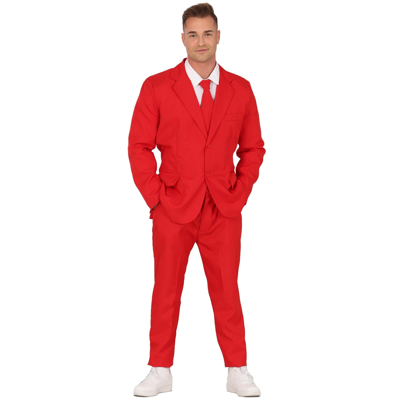 Traje de terno vermelho adulto