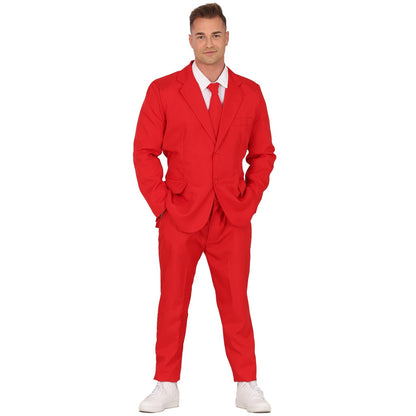 Traje de terno vermelho adulto