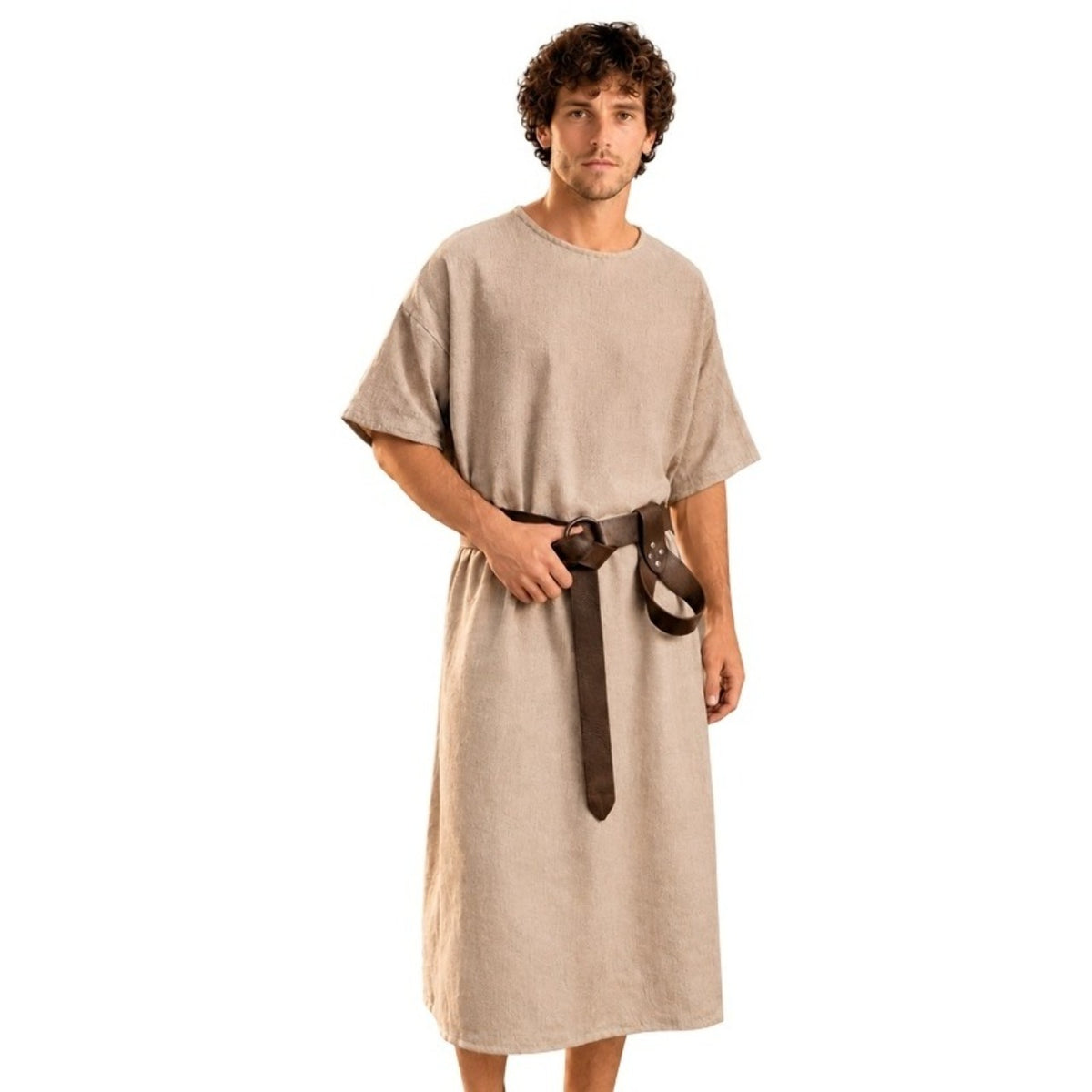 Fato de Túnica Bege Medieval para adulto