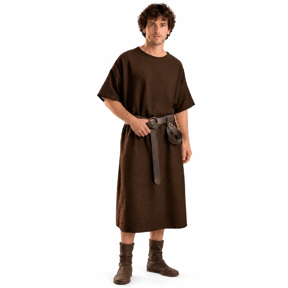 Fato de Túnica Castanha Medieval para adulto