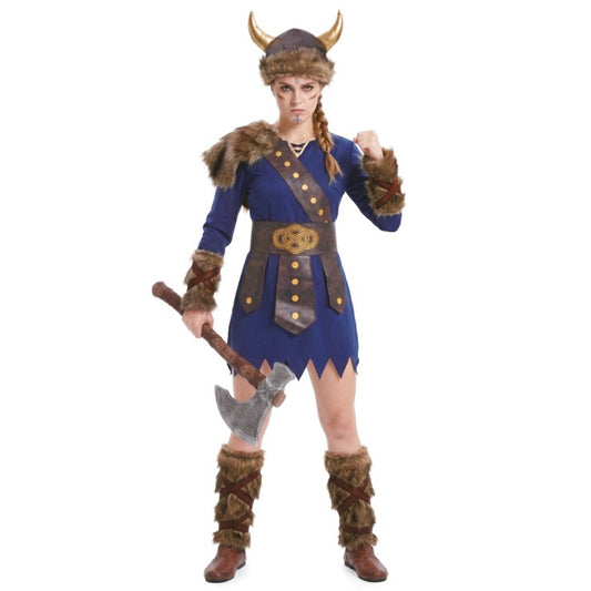 Fato de Vikinga Azul para mulher