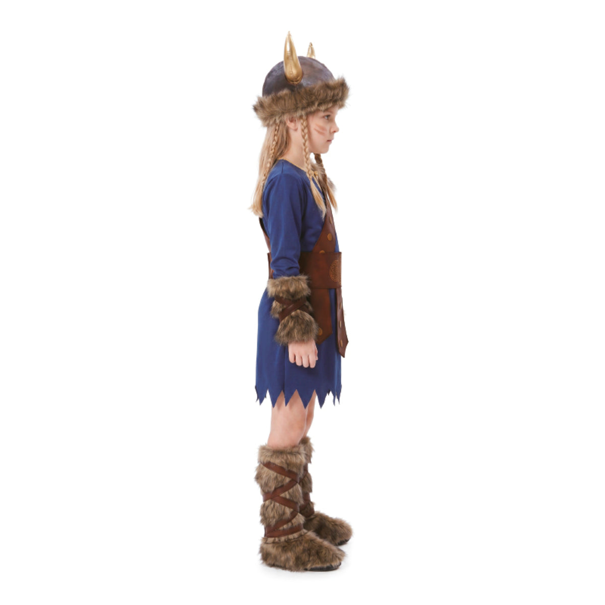 Fato de Vikinga Azul para menina
