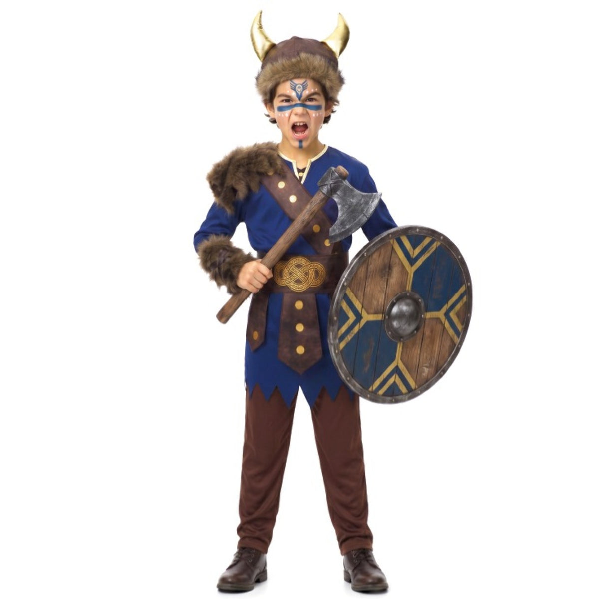 Fato de Viking Azul para criança
