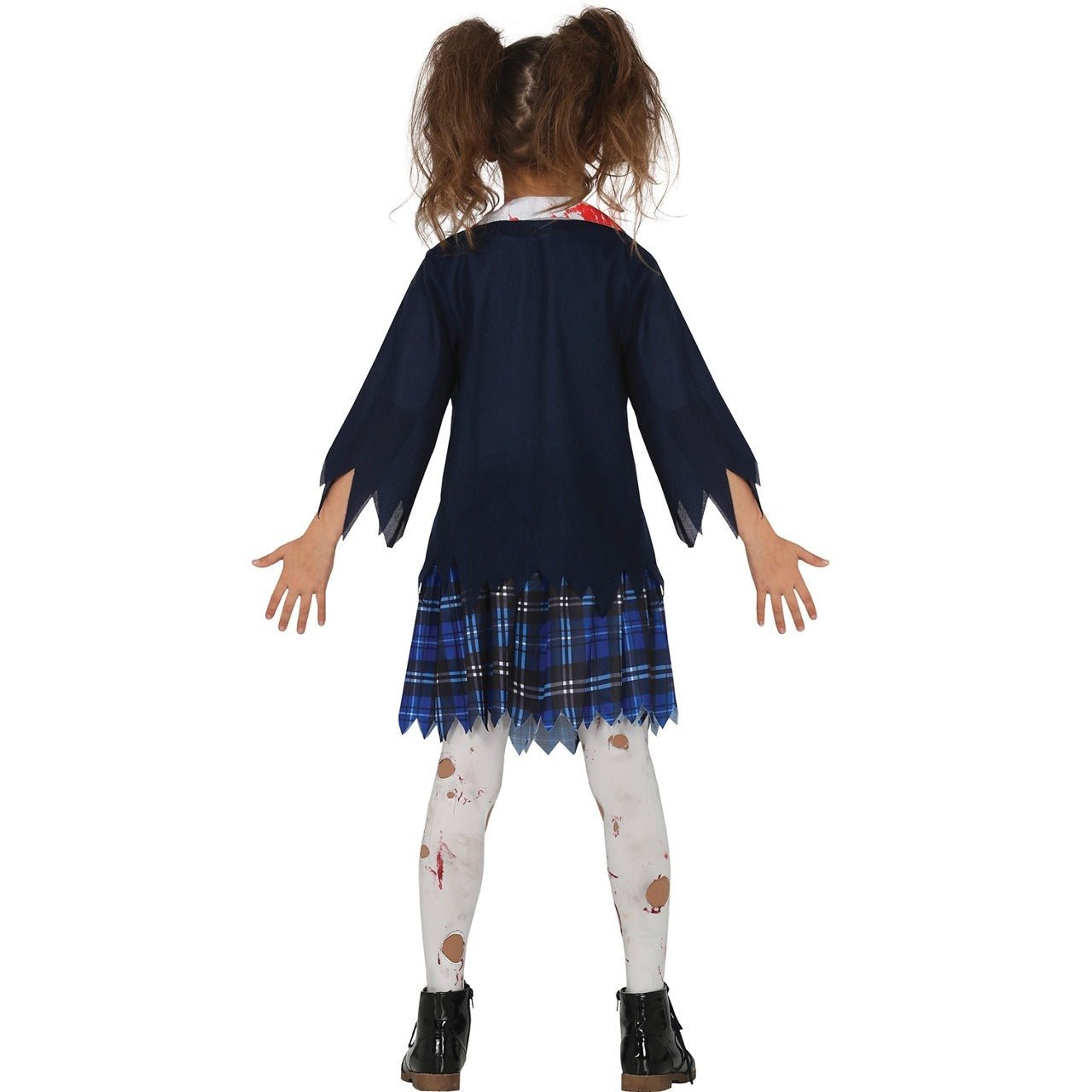 Fato de Zombie Colegial Azul para menina