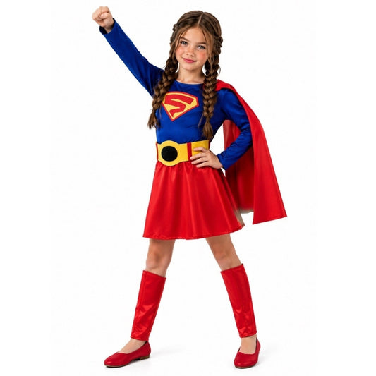 Fato de Super Heroína com Capa para menina
