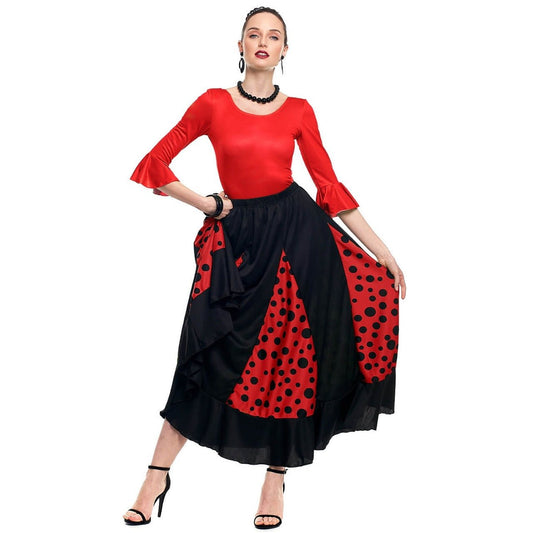 Saia Flamenca com Quilhas Pretas