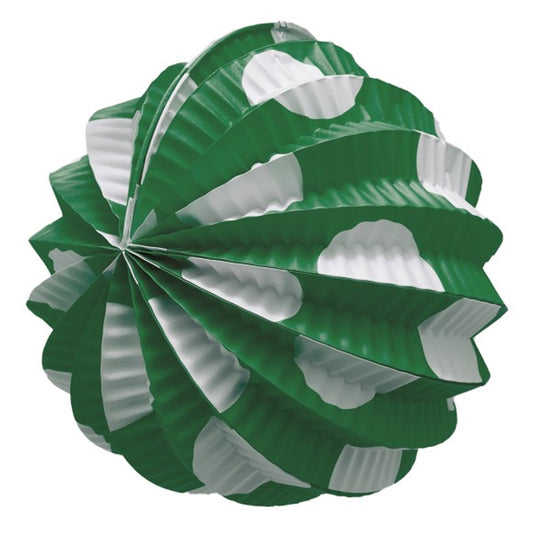 Pack de 12 Lanternas Verdes de Feira com Bolinhas Brancas