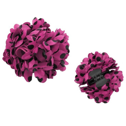 Flor Fúcsia Sevillana com Bolinhas Pretas
