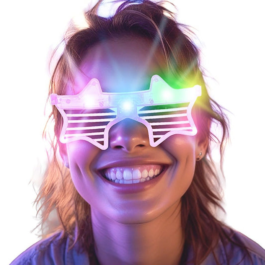 Óculos Estrelas com Luzes Led (Cores sortidas)