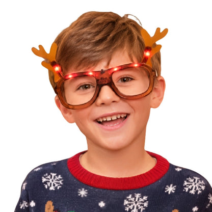 Óculos de Natal Reno Luminosos