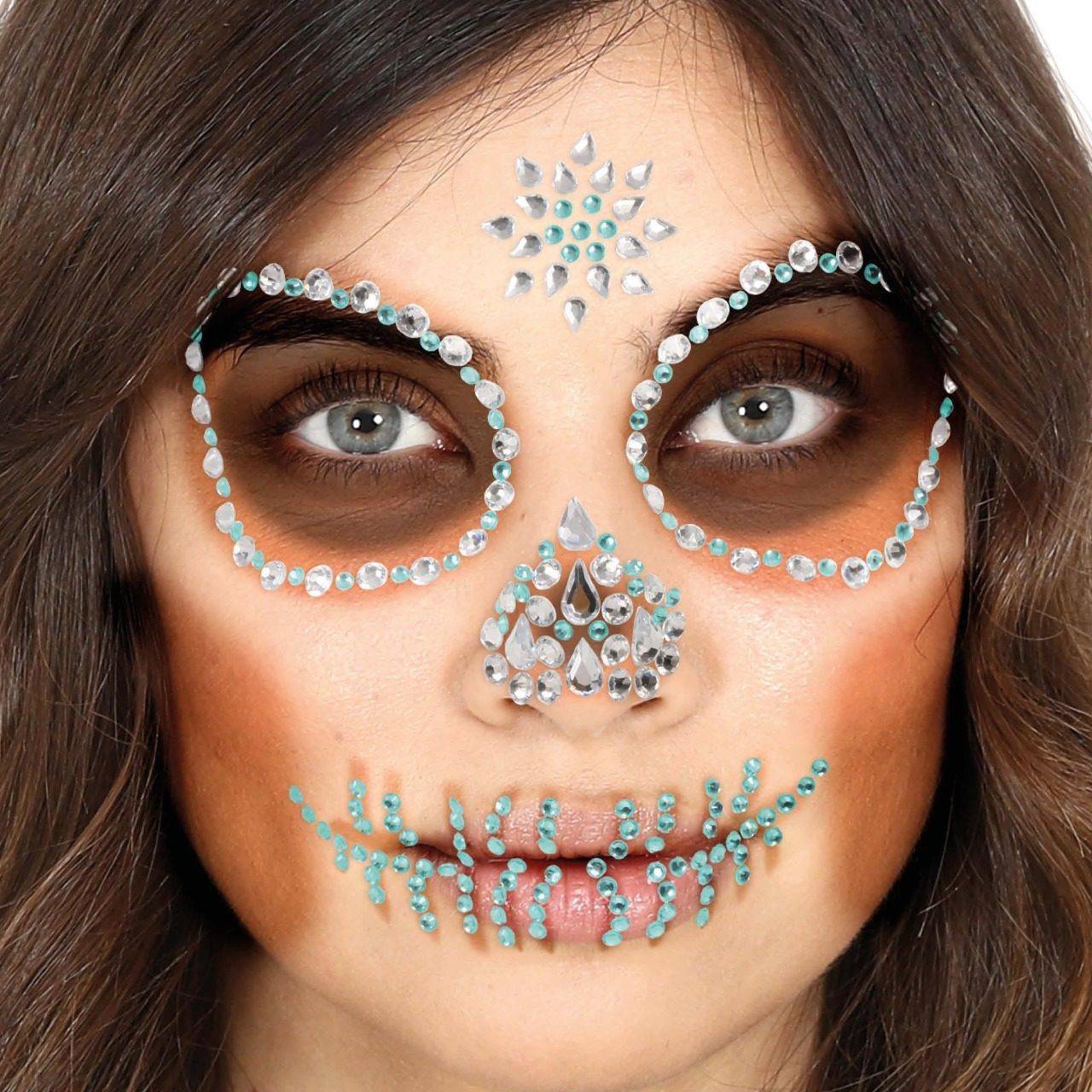 Gemas Glitter Autocolantes Catrina Caveira