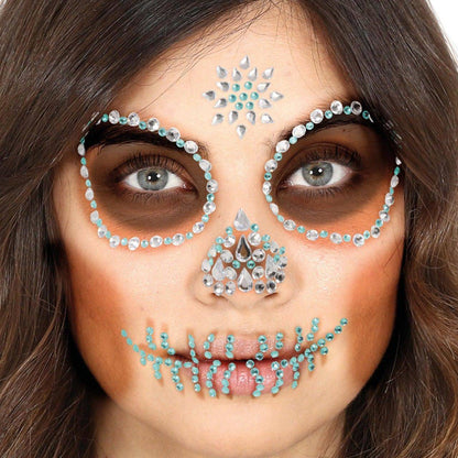 Gemas Glitter Autocolantes Catrina Caveira