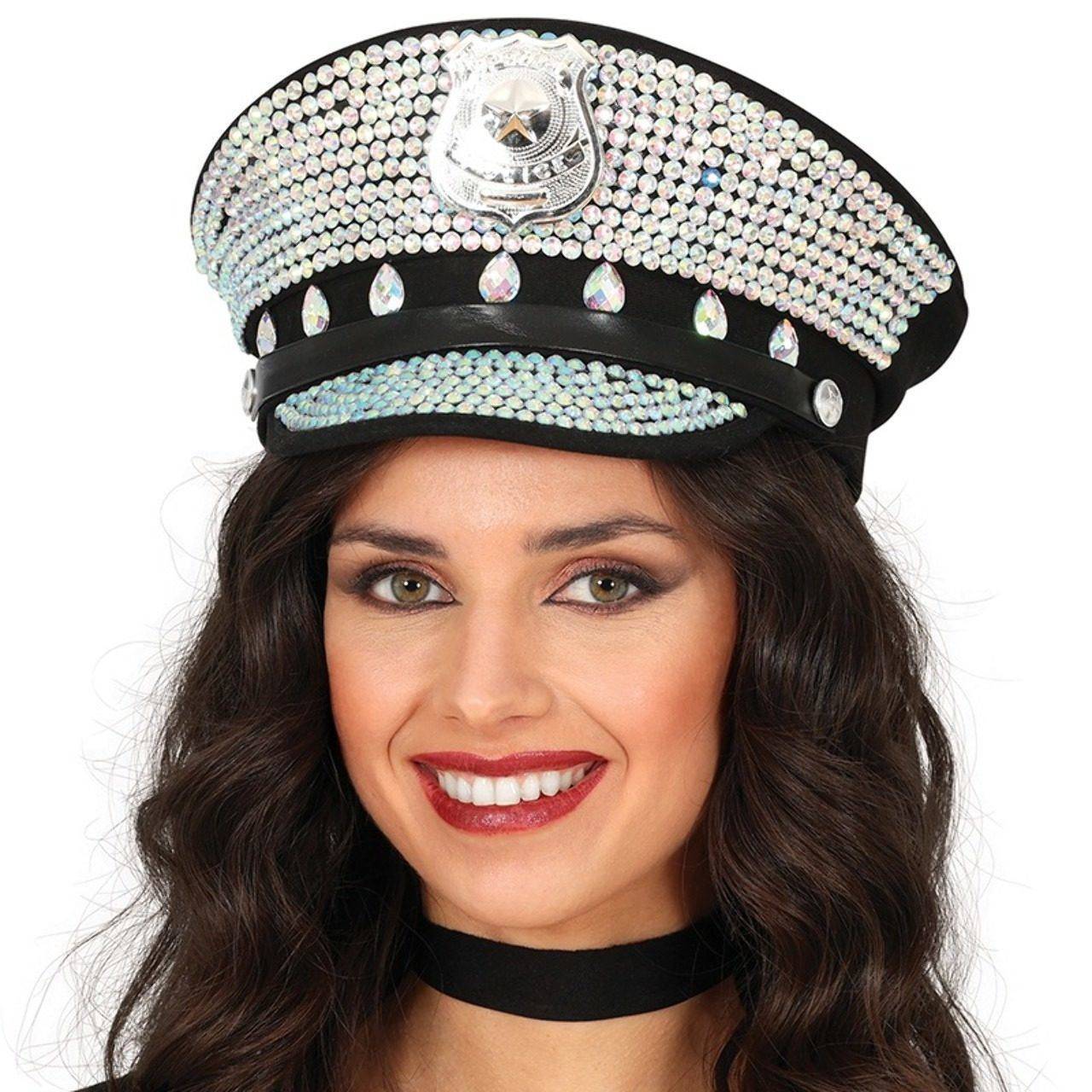Gorra de Polícia Brilhante 