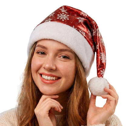 Gorro de Natal Vermelho Metalizado