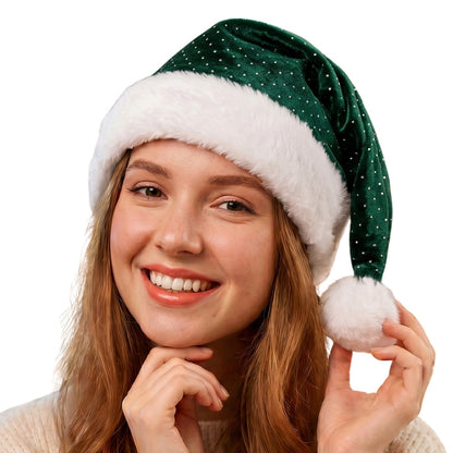 Gorro de Natal Verde Brilhos