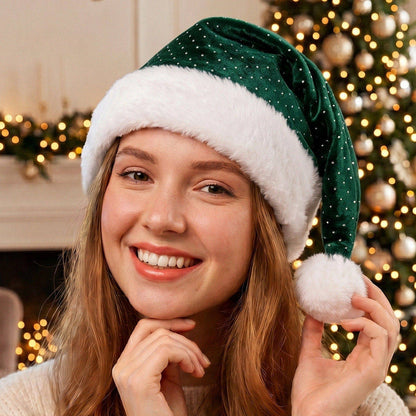 Gorro de Natal Verde Brilhos