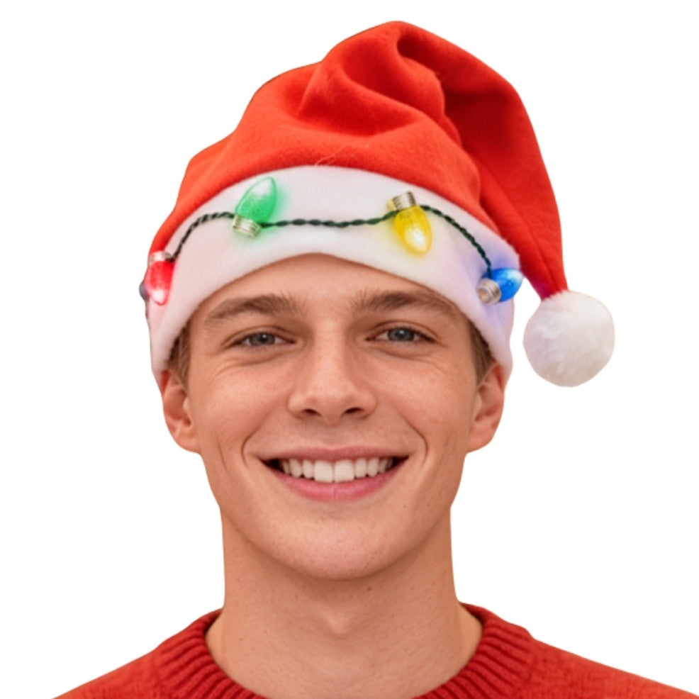 Gorro de Pai Natal Lâmpadas Luminosas