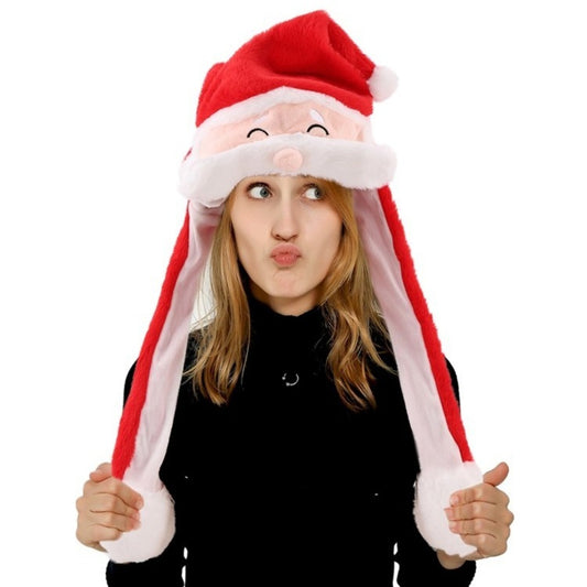 Gorro de Pai Natal com Orelhas Móveis e Luz