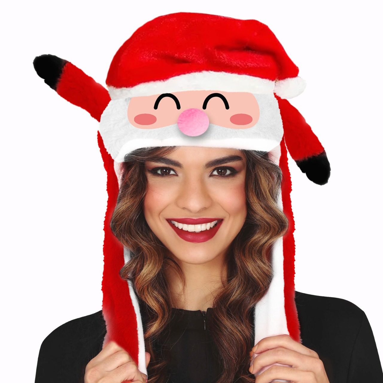 Gorro de Pai Natal com Orelhas Móveis