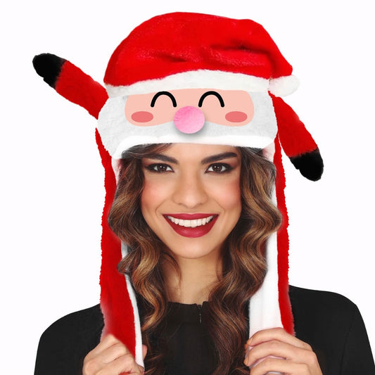 Gorro de Pai Natal com Orelhas Móveis
