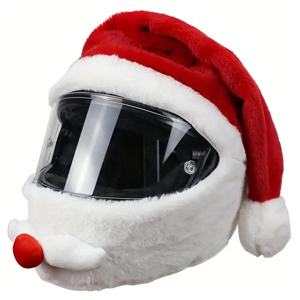 Gorro de Pai Natal Vermelho para Capacete