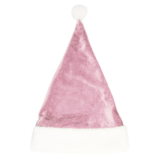 Gorro de Pai Natal Rosa Veludo