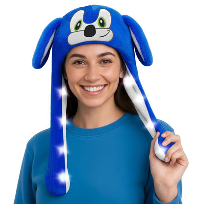 Gorro de Cão Bluey com Orelhas Móveis e luz