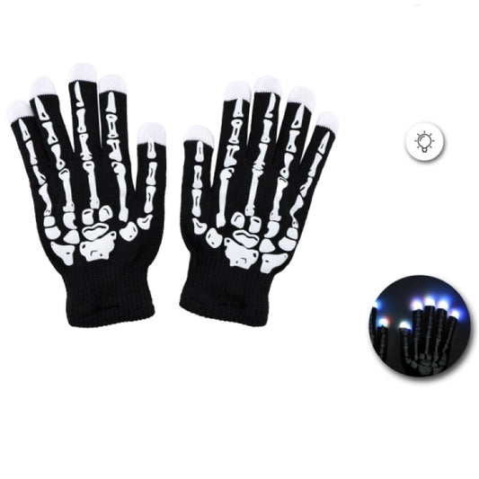 Luvas de Esqueleto com Luz Led