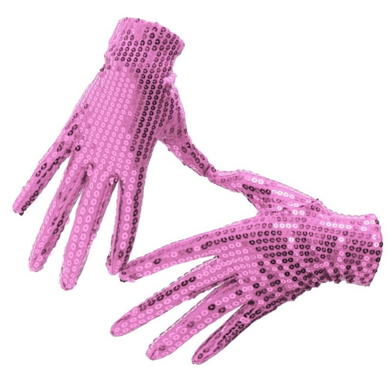 Luvas Cor-de-Rosa com Lantejoulas