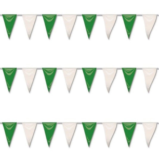Bandeirolas de Triângulos Verdes e Brancos