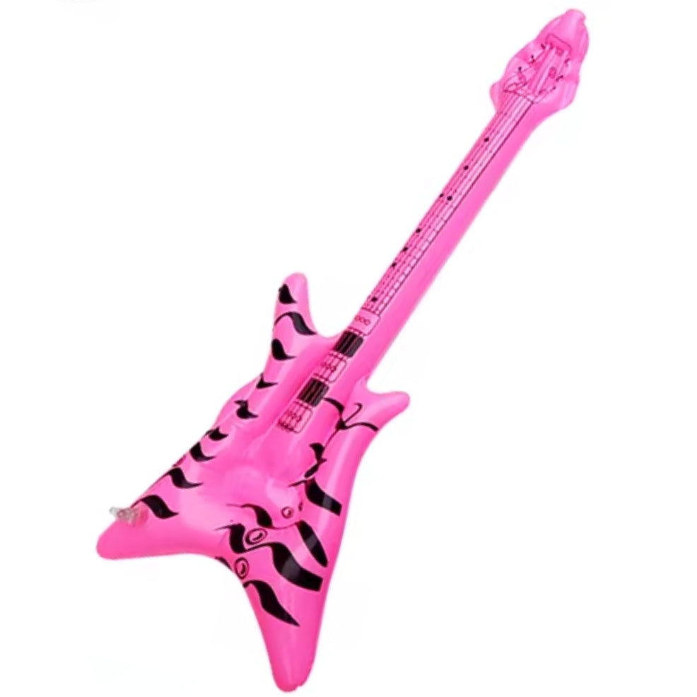 Guitarra inflável rosa pesada