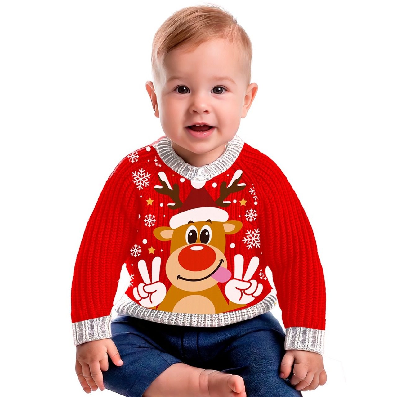 Camisola de Natal Reno para bebé
