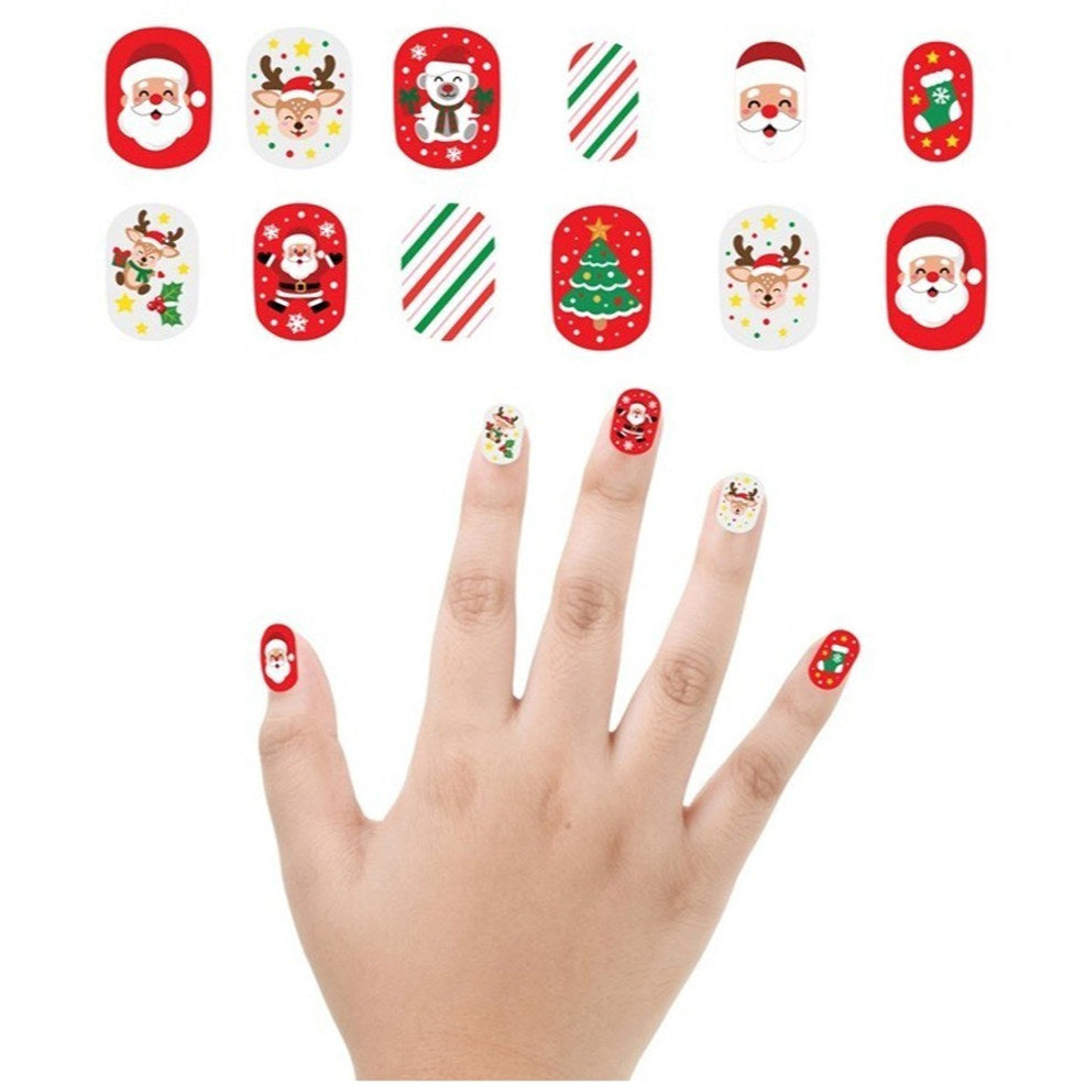 Kit de 12 Unhas de Natal Pai Natal