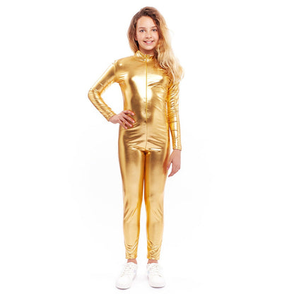 Maillot Metálico Dourado Infantil