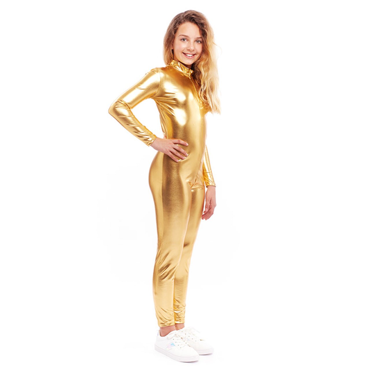 Maillot Metálico Dourado Infantil