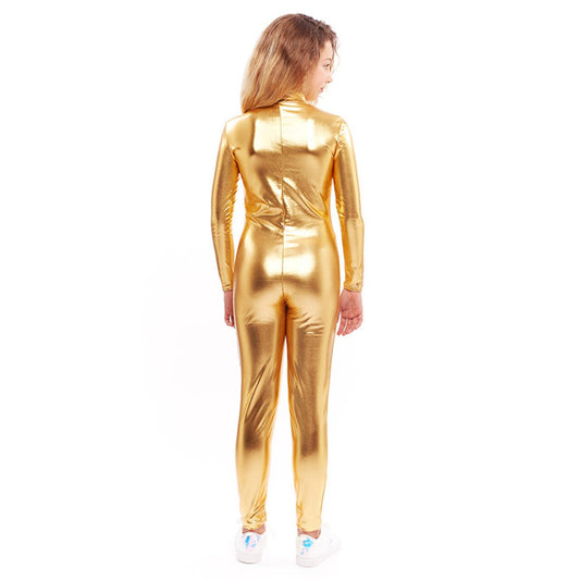 Maillot Metálico Dourado Infantil