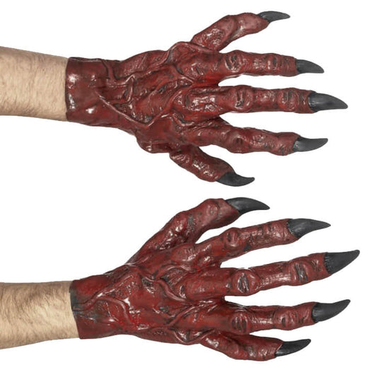 Mãos de Diabo Vermelho em Latex