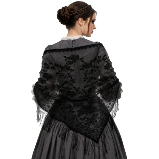 Xale de Renda Preto