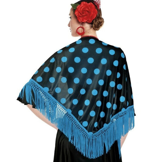 Xale de Bolinhas azuis