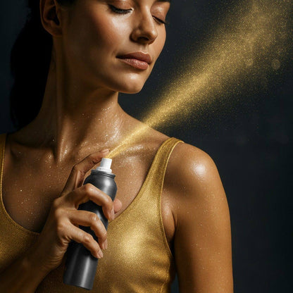 Maquilhagem em Spray Dourado