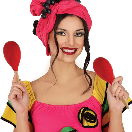 Maracas Vermelhas de Madeira