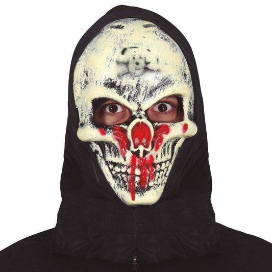 Máscara de Esqueleto Sangrento com Capuz