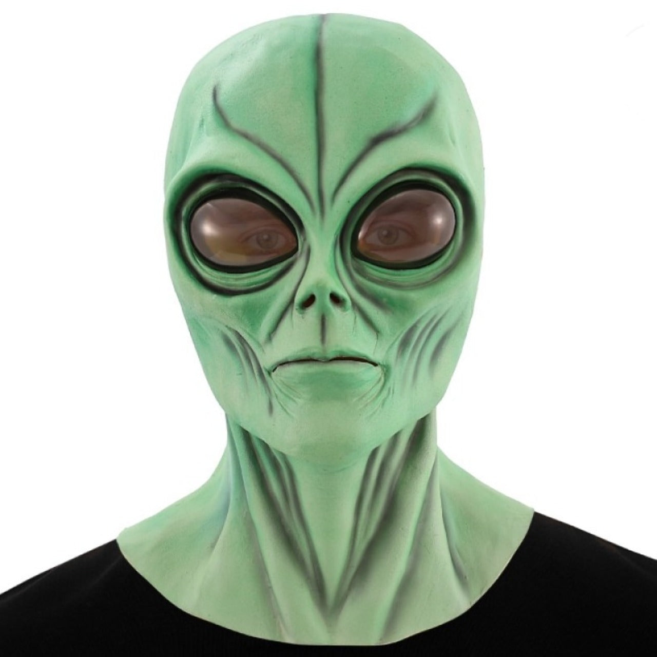Máscara de látex de Alien Área 51 Verde.