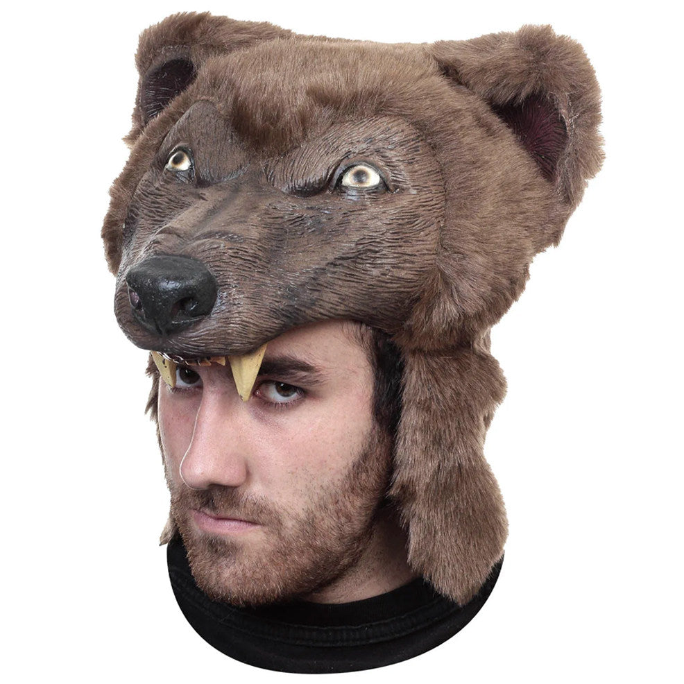 Máscara de látex de urso marrom