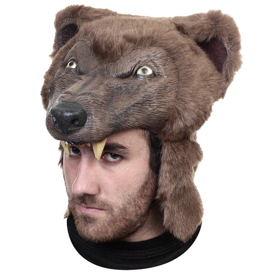 Máscara de látex de urso marrom