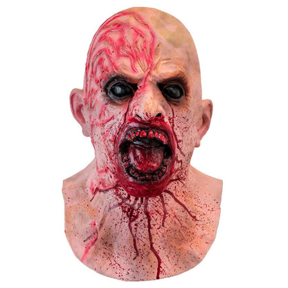 Máscara de látex de Zombie Sangrento com Pescoço